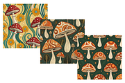 Retro Funk Shroom Digital Paper, a Pattern Graphic by FloridPrintables (Thumbnail 5 of 6)