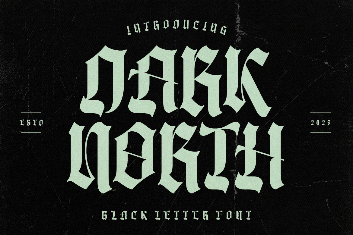 Dark North - Blackletter Font, a Blackletter Font by Burhan Afif