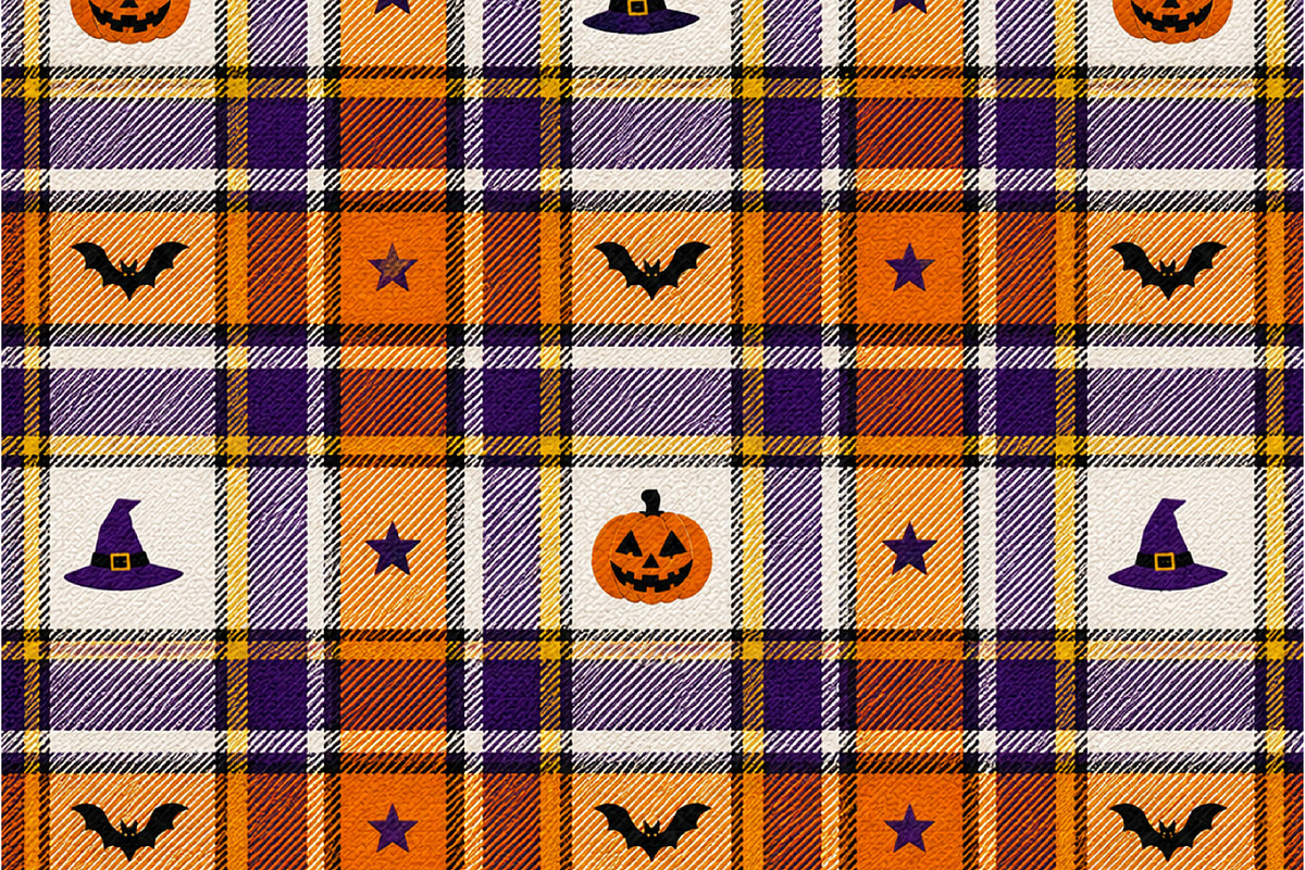 Halloween Tartan Fabric Textures, a Texture Graphic by Printable Design Store (Photo 2 of 4)