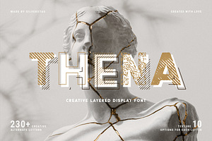 THENA - Layered Display Font, a Sans Serif Font by SilverStag Type Foundry