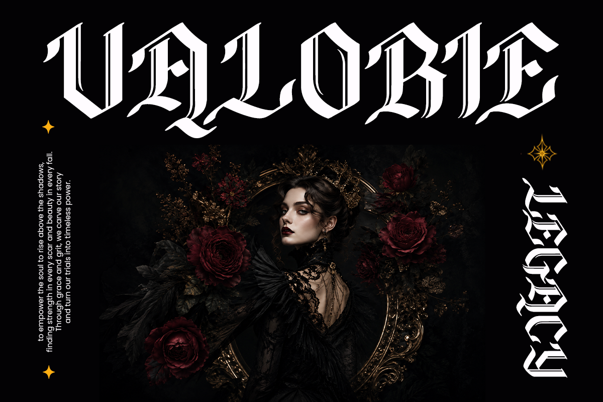 Glimore - Luxury Blackletter Font, a Blackletter Font by Font Liner (Photo 5 of 9)
