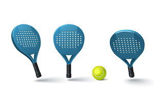 Padel racket with yellow ball, a Sport Illustration by art PVP - market