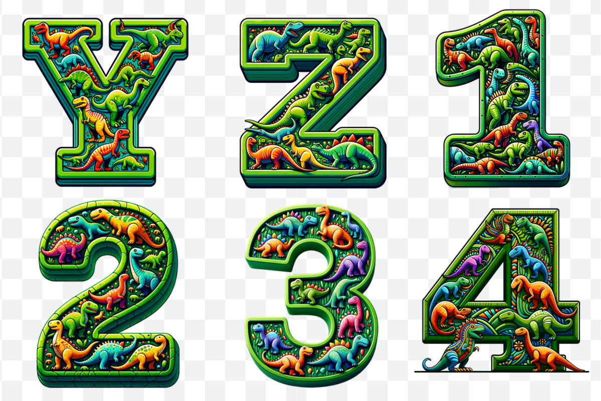 Dinosaur Display Font Alphabet ABC, a Symbol Font by Bubble Pixel (Photo 7 of 8)