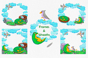 Dragon & Friends Watercolor Clipart, an Illustration by Nastya Che (Thumbnail 7 of 10)
