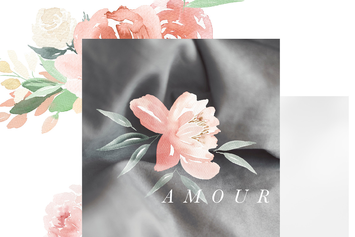Soft Blush Floral Watercolor Set, an Illustration by One and Only Paper (Photo 6 of 7)
