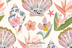 chinoiserie seashell pattern