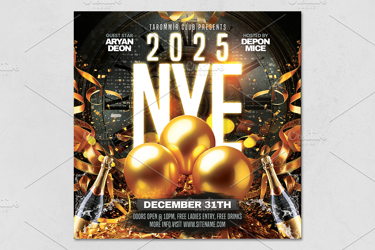 New Year Eve Flyer Template, a Flyer Template by Tarommir (Photo 2 of 4)