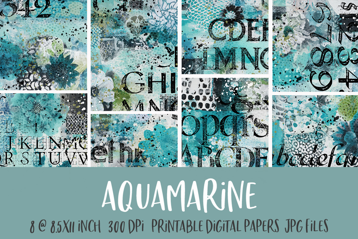 Aquamarine Abstract Textures, a Texture Graphic by Polka Dot Pixels (Photo 1 of 5)