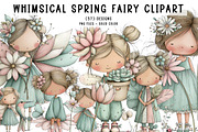 Whimsical Spring Fairy Clipart, an Illustration by CreationArt (Thumbnail 1 of 7)