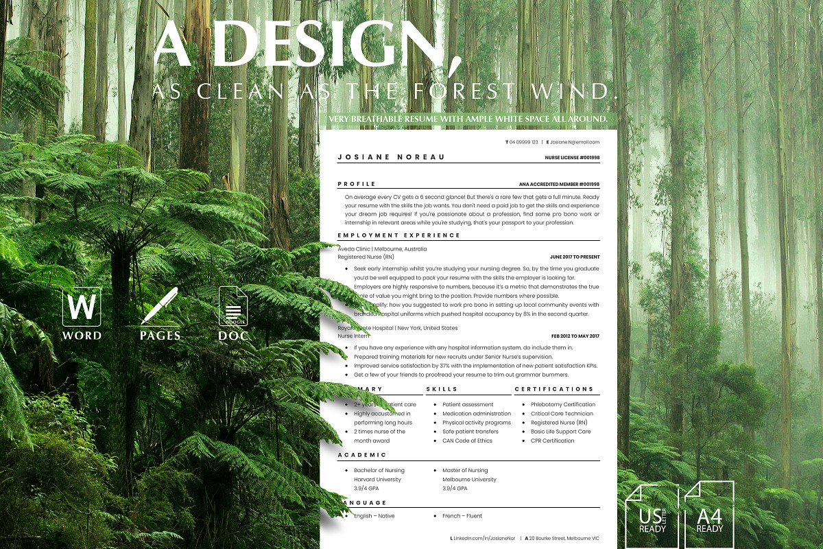 Registered Nurse Resume, RN Resume, a Resume Template by Career Canvas (Photo 3 of 11)