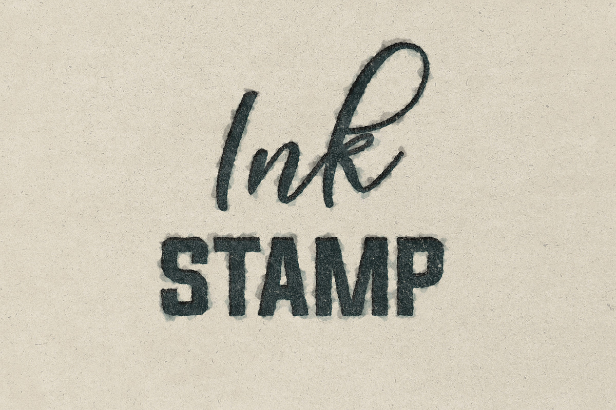 INK STAMP Distressed Text PSD Effect, a Preset Add-On by velvetmade.designs (Photo 1 of 10)