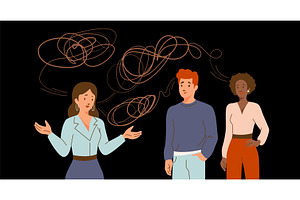 Gossip, misinformation vector, a Person Illustration by Zaie