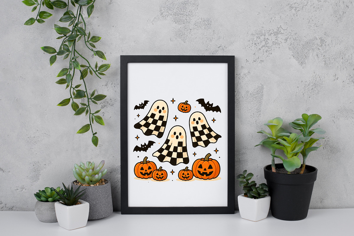 Grunge Checkered Ghost in Heart Png, an Illustration by Daily.Designs (Photo 3 of 5)