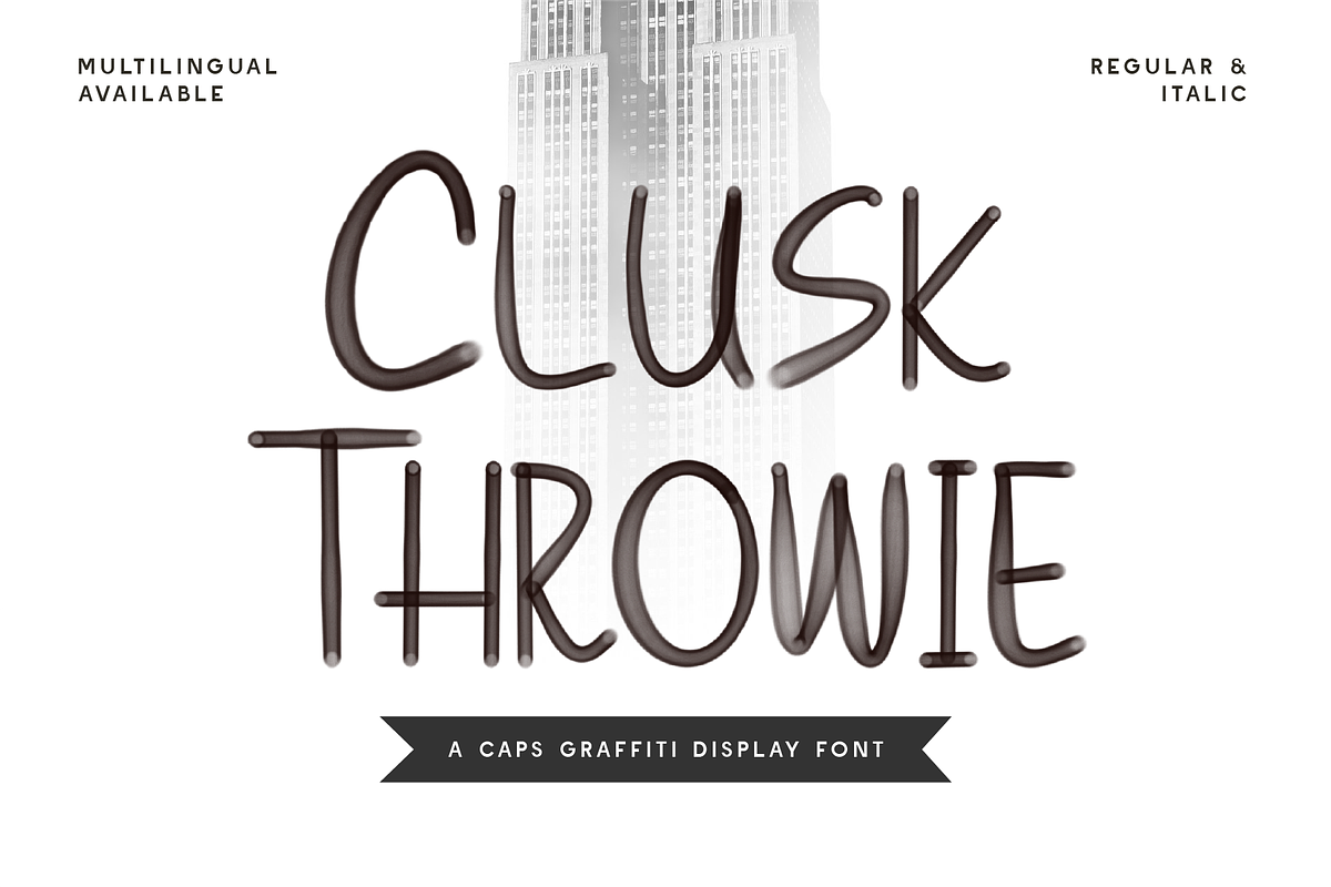 Clusk Throwie - Caps Graffiti, a Handwritten Font by Indotype Foundry (Photo 1 of 10)