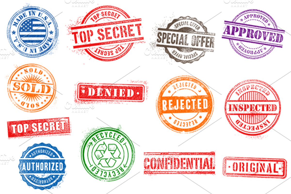 Grunge Commercial Vector Stamps, an Illustration by FourLeafLover (Photo 3 of 4)