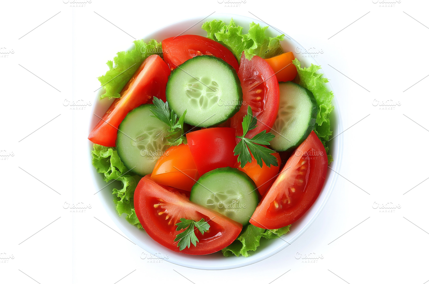 A green salad featuring fresh, a Food & Drink Photo by ZinetroN