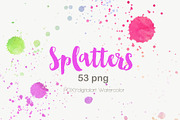 Watercolor splatters paint splashes, a Texture Graphic by FOXYdigitalart (Thumbnail 10 of 12)