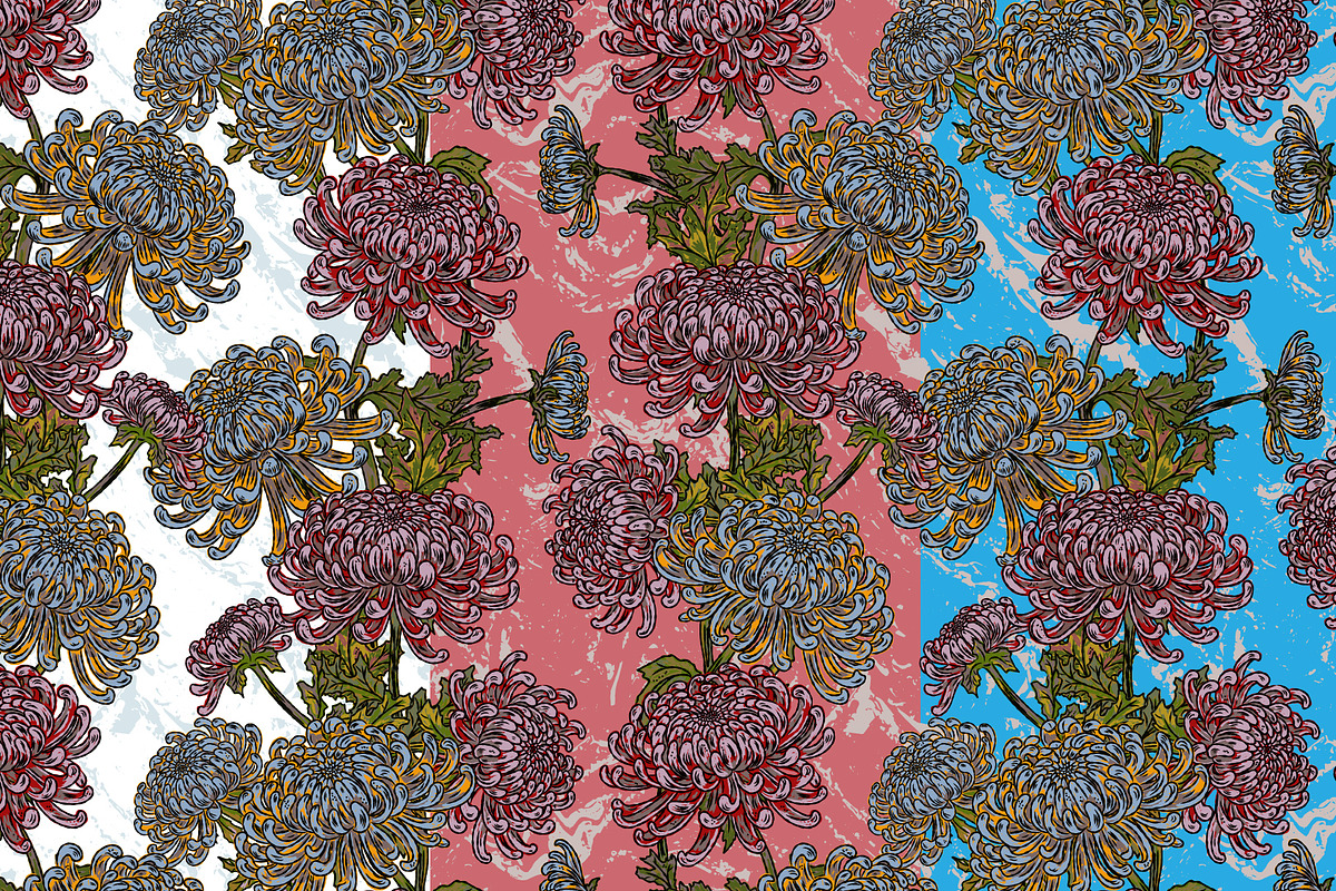 Chrysanthemum Maximalist Floral, a Pattern Graphic by NayaChu (Photo 2 of 9)