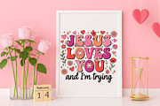 Jesus Loves You Retro Valentines Day, an Illustration by Canvas Craft (Thumbnail 6 of 6)
