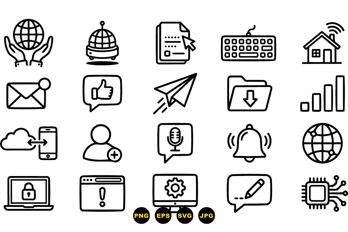 Modern Tech Icon Vector Set, an Illustration by designvectx (Photo 2 of 3)