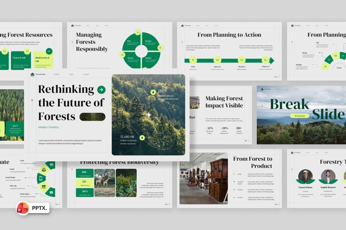 Modern Forestry PowerPoint, a Presentation Template by Loin Studio (Photo 1 of 4)