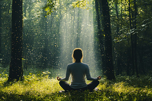 Meditation in nature nurtures peace, a Photo by Pavel_design