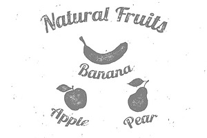 Set of hand drawn fruit. 