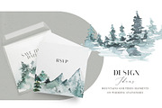 Winter Christmas Watercolor Card Set, a Decorative Illustration by WalaPalette (Thumbnail 10 of 14)