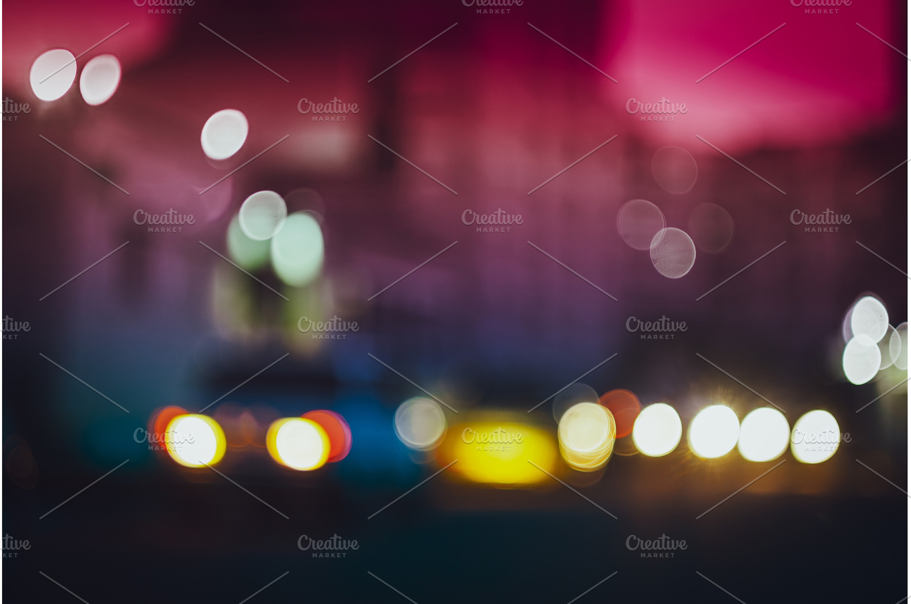 Night Street Lights Out Of Focus, an Abstract Photo by Our Amazing World