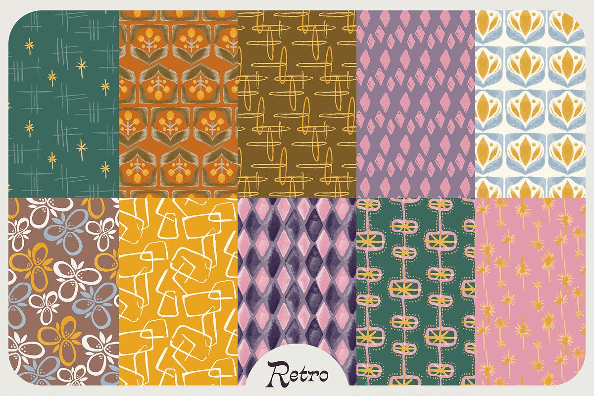 Mid Century Wonky Patterns, a Pattern Graphic by angelainthefields (Photo 4 of 10)