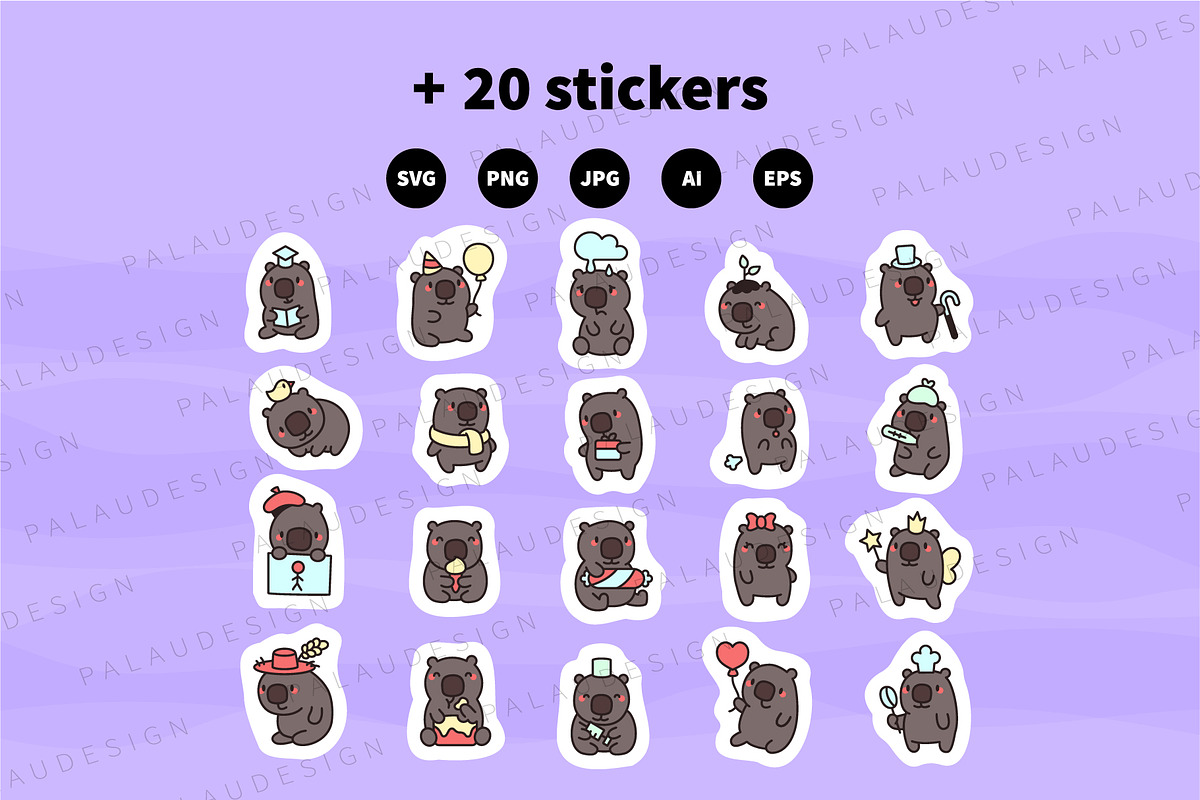 Wombat Clipart Set, an Animal Illustration by Palau (Photo 10 of 10)