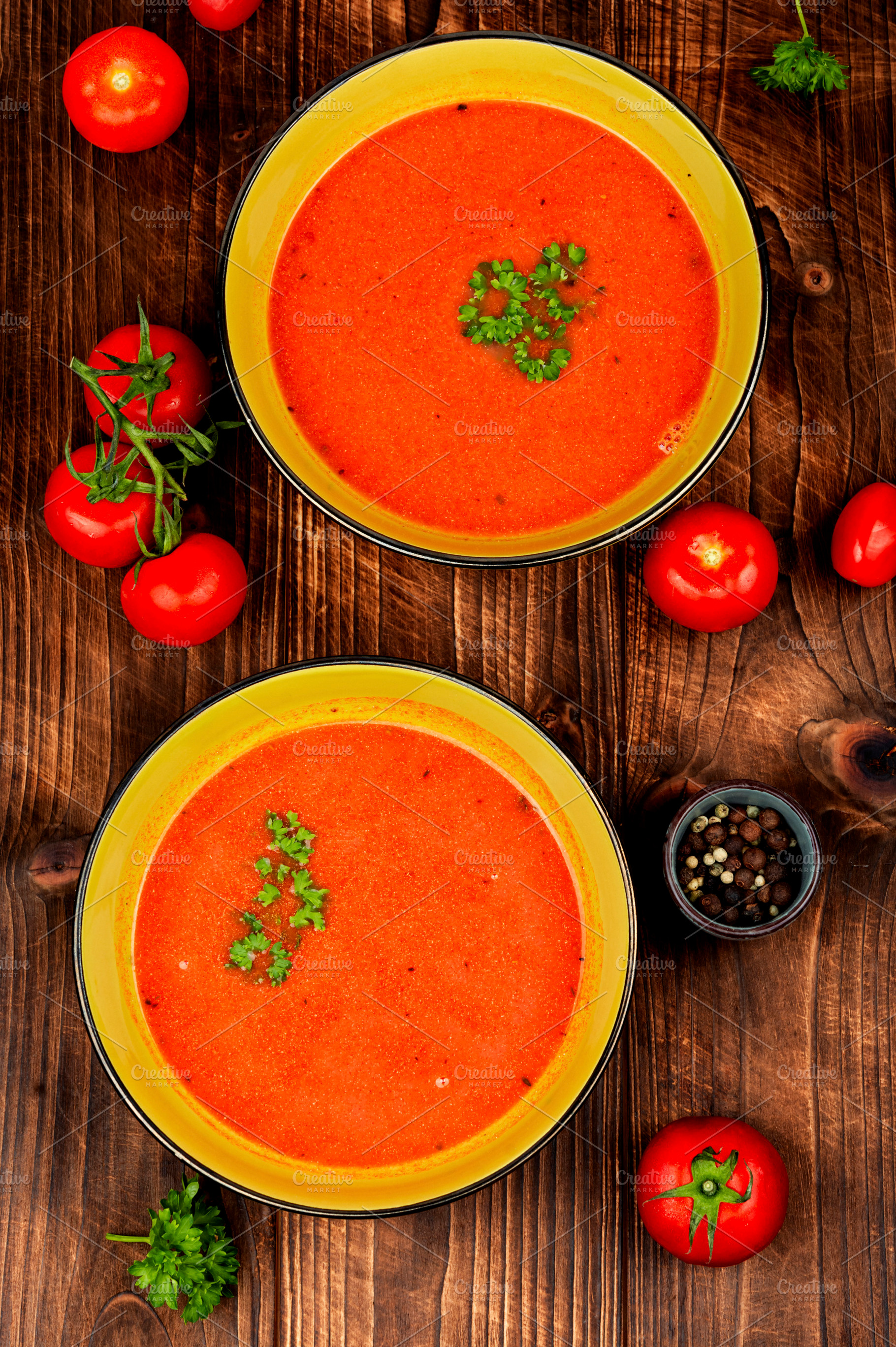 soup made from fresh tomatoes, a Food & Drink Photo by MLunov MLunov