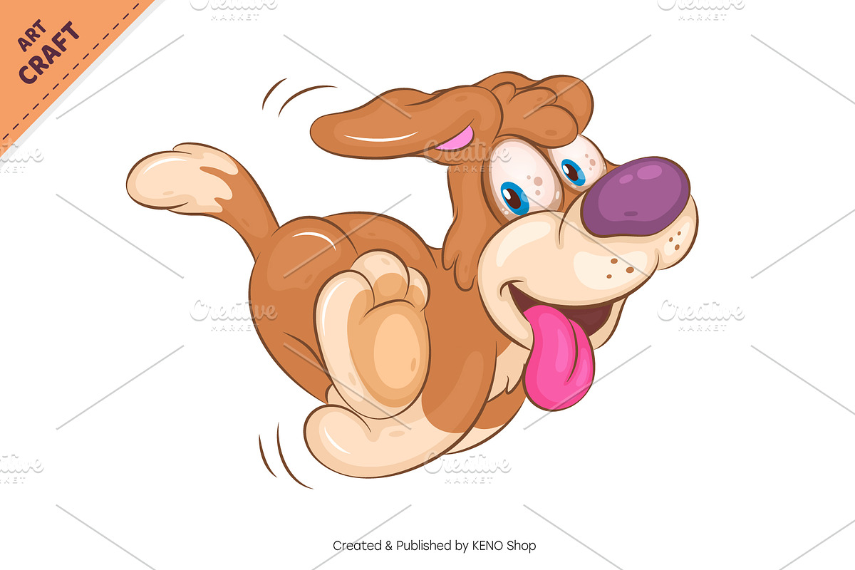 Cartoon Running Dog. Clipart., an Animal Illustration by KENO Mascots (Photo 2 of 3)