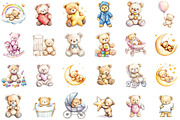 Nursery Clipart Cute Teddy Bear Clip, an Illustration by Sublimation Artist (Thumbnail 2 of 6)