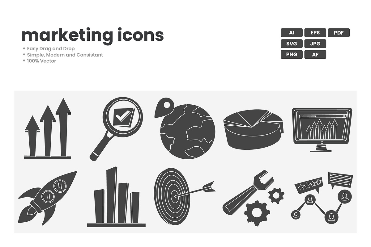 Marketing Icon Pack, a Solid Icon by erifqizeicon (Photo 3 of 3)