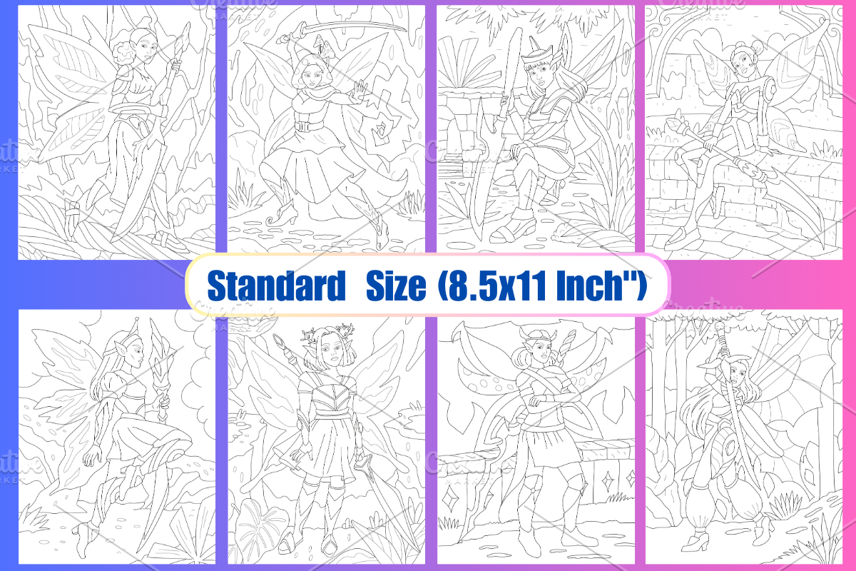 Battle Fairy Coloring Pages, a Decorative Illustration by Coco Bloom (Photo 4 of 5)