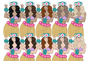 Aloha Girls | Summer Clipart, a Person Illustration by GlamArtZhanna (Thumbnail 3 of 5)