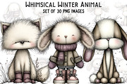 Whimsical Winter Animal Clipart, an Illustration by Craft Nest (Thumbnail 1 of 8)