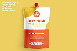 Doypack Pouch With Spout Mockup