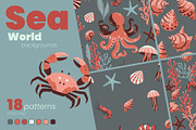 Sea World Seamless Patterns, a Pattern Graphic by moja doodle (Thumbnail 1 of 8)