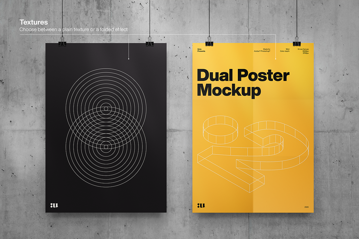 Dual Poster Mockup, a Mockup by Unio Designs (Photo 2 of 6)