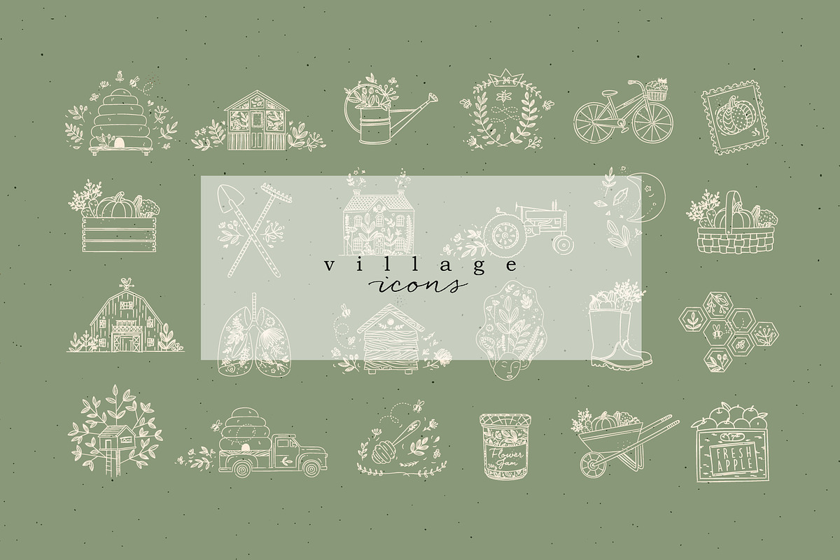 Village Graphic Icons, an Outline Icon by Anna (Photo 1 of 4)
