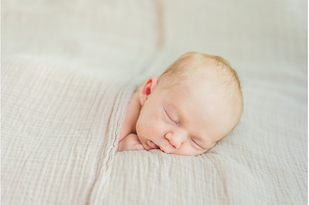 The baby is sleeping peacefully in