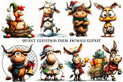 Quirky Christmas Farm Animals Clipar, an Illustration by OK Design (Thumbnail 2 of 6)