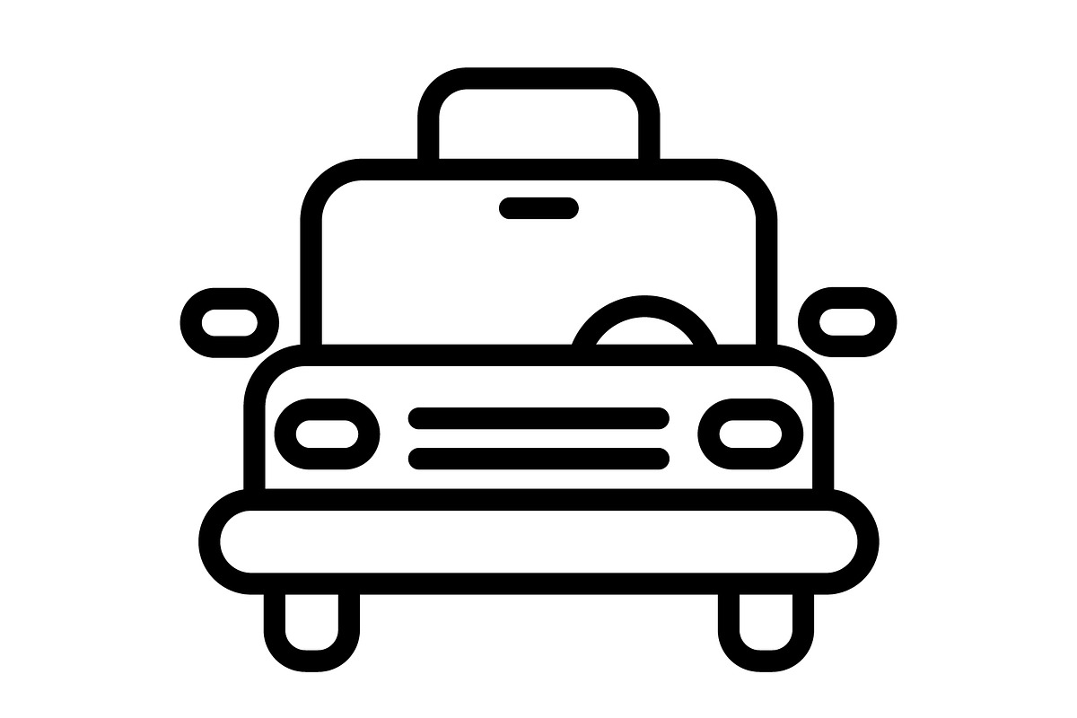 Taxi icon, an Outline Icon by Sumberpangan