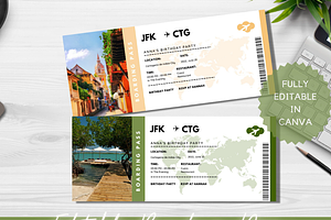Editable Boarding Pass Template