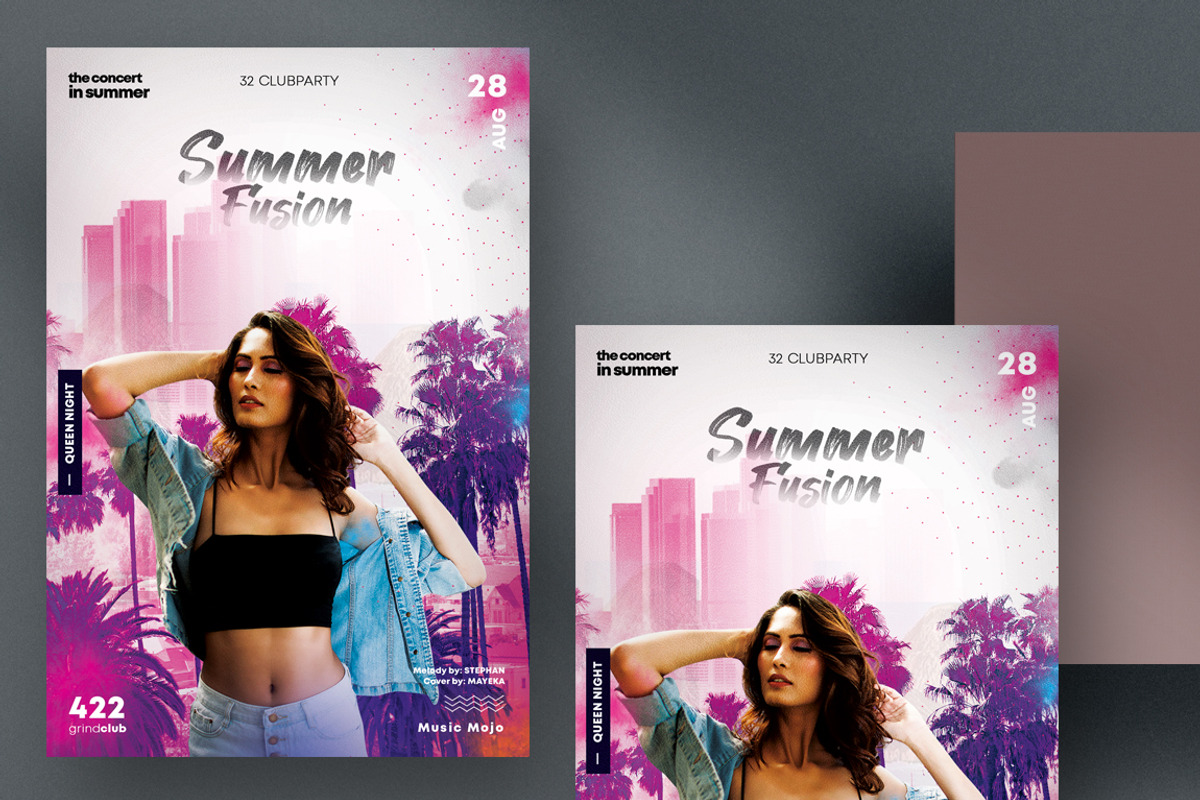 Summer Fusion Event Flyer Template, a Flyer Template by PixelsDesign (Photo 3 of 4)