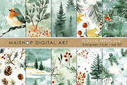 Evergreen Frost Digital Paper Set 02, a Pattern Graphic by Maishop (Thumbnail 1 of 3)