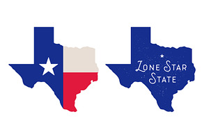 Texas state map silhouette, lone, an Illustration by Foxys Graphic