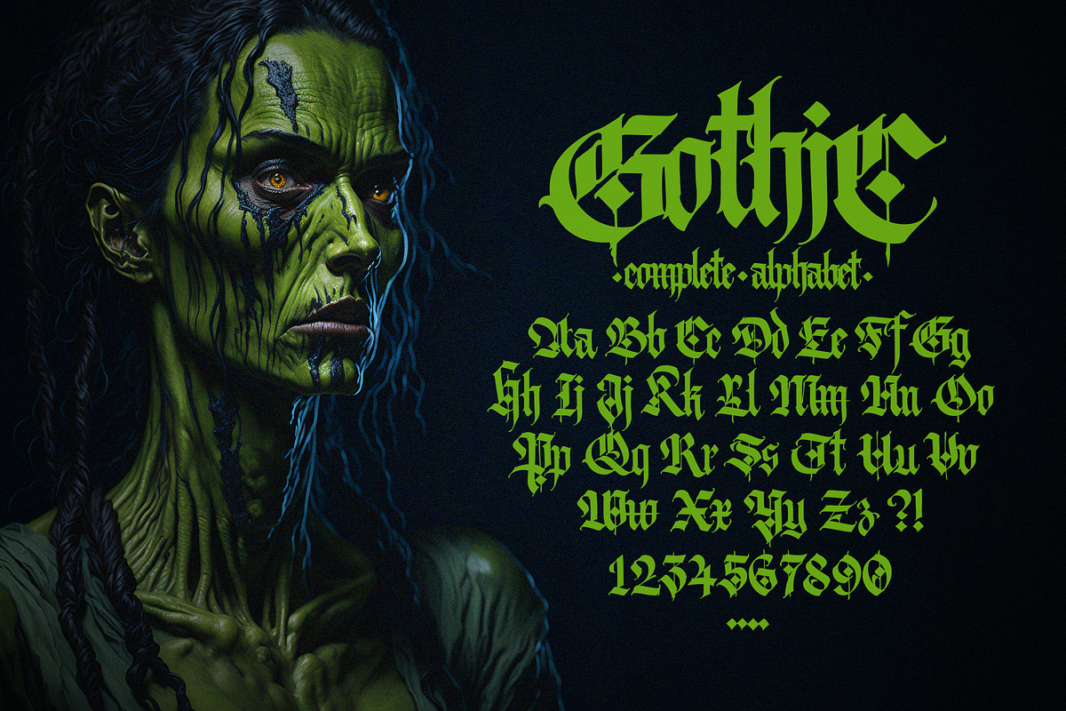 Gothic font 010, a Blackletter Font by GeekClick (Photo 2 of 24)